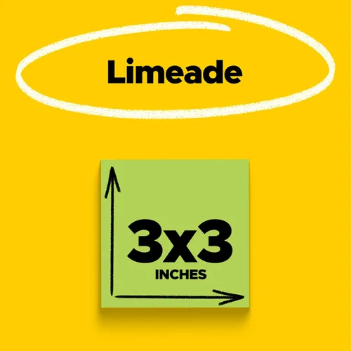 Miniatura 3 de Notas superadhesivas de Post-it, 3 x 3 pulgadas, Limeade