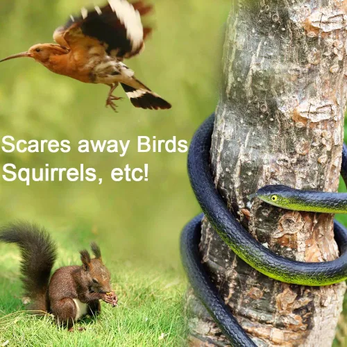 Miniatura 5 de 6 piezas de serpientes de goma grandes realistas de plástico falso, juguetes de serpiente para mantener a los pájaros alejados para accesorios