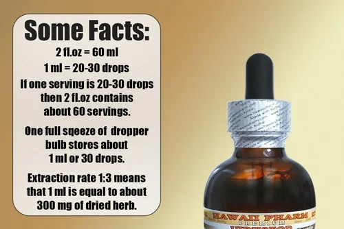 Miniatura 3 de Hawaii Pharm Goldenseal Extracto líquido sin alcohol, Goldenseal (Hydrastis Canadensis) Glicerita de hoja seca 4 onzas