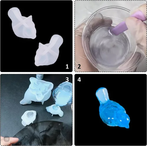 Miniatura 3 de Paquete de 4 moldes de silicona con forma de pájaro 3D para moldes de resina epoxi, manualidades, llavero, regalo, joyería, fabricación de pequeños