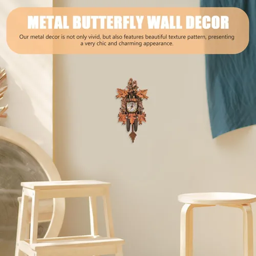 Miniatura 2 de HOMSFOU - Reloj de pared de péndulo de cuco para dormitorio, sala de estar y oficina, decorativo, colgante para el hogar, reloj D Cor 9.56 x 4.92 x