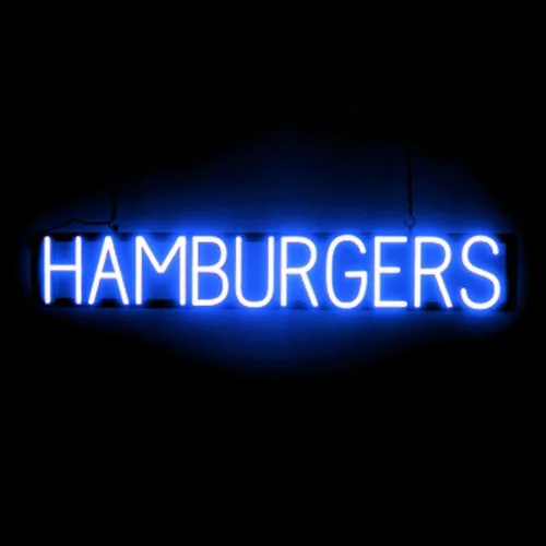 Miniatura 15 de SpellBrite HAMBURGERS Letrero para restaurantes Letreros relacionados con el comedor con aspecto de neón, luz LED roja 40.0 x 6.3 pulgadas Rojo