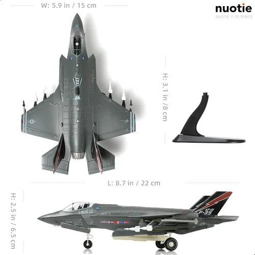 Miniatura 2 de NUOTIE 1/72 F-35A Lighting II Avión de combate Modelo de avión de combate Fuerza Aérea de los Estados Unidos AF-01 avión fundido a presión