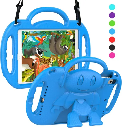 SUPLIK Funda para niños para iPad de 5ª/6ª generación (9.7 pulgadas, 2017/2018), iPad Air 1 y Air 2 y Pro 9.7 Funda para niños con correa para el