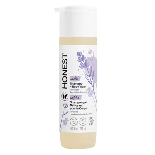 Shampoo & jabón corporal Honest, Lavanda Dreamy súper calmante, 10 Onzas, Multicolor
