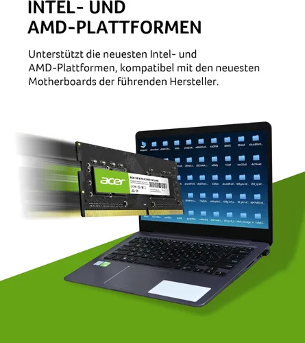 Miniatura 2 de Acer SD100 8GB RAM DDR4 (1x8GB) Laptop Ram 3200 MHz SODIMM PC4-2500 CL22 Memoria 1.2v - BL.9BWWA.206