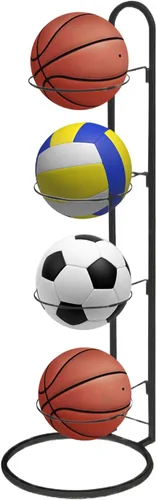 Nuevo estante de almacenamiento de bolas, soporte de almacenamiento de bolas de cubo de 4 niveles, soporte de baloncesto de acero al carbono,
