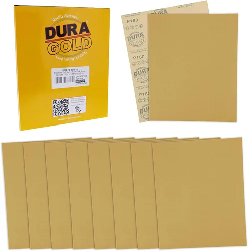 Miniatura 8 de Dura-Gold Papel de lija dorado prémium de 9 x 11 pulgadas, 2 hojas de lijado de grano 320, 80, 120, 150, 220, 10 en total, para carpintería