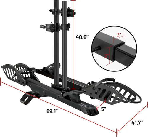 Miniatura 8 de Young Electric Soporte de enganche para bicicleta eléctrica de 200 libras, estilo plataforma para autos, camiones, SUV, furgonetas, caravanas, se