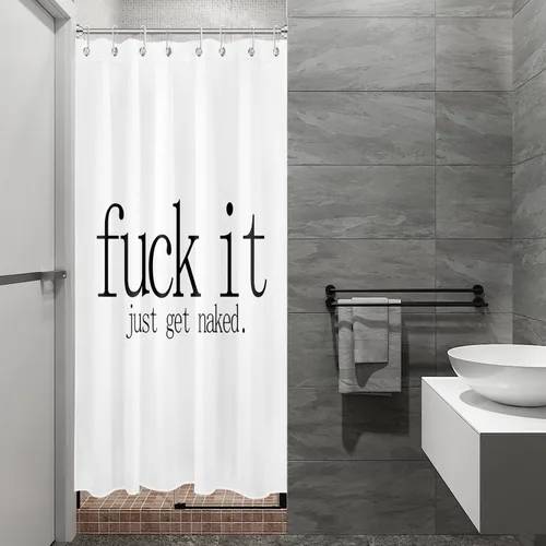 Miniatura 29 de LB Fuck It Get Naked - Cortina de ducha pequeña de 48 x 68 pulgadas, forro de cortina de ducha en blanco y negro, cortina de ducha estrecha