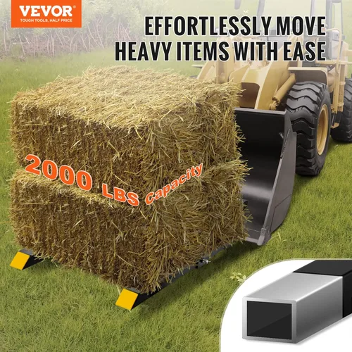 Miniatura 2 de VEVOR Horquillas para Palés, Horquillas para Palés con Abrazadera de 2000 Libras de 43" de Longitud Total, Horquillas de Cucharón de Tractor
