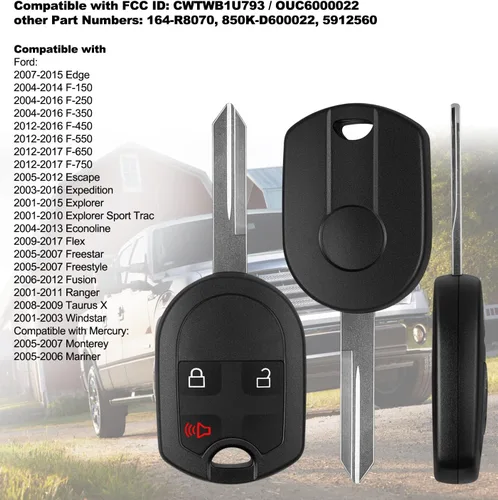Miniatura 2 de Reemplazo del mando a distancia para FCCID: CWTWB1U793 se adapta a Ford F150 F250 F350 04-2016/F-450 Flex 09-2017 Explorer 01-2015/Escape Ranger