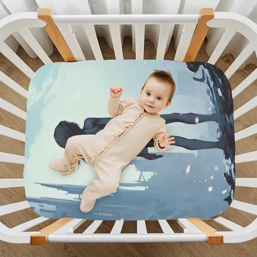 Miniatura 7 de Cyberpunk 21216395 - Sábanas bajeras para cuna de bebé para niño y niña, 21216395