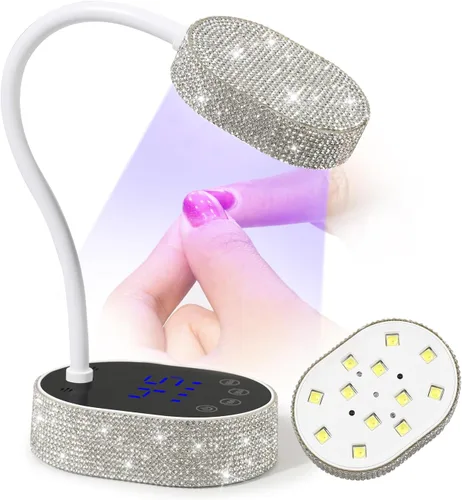 Miniatura 15 de Lámpara de uñas LED UV, mini luz UV para esmalte de uñas de gel, secador de uñas LED recargable, secado rápido, lámpara de uñas UV para el hogar