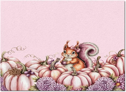 Rugs for Bedroom Living Room Office Kitchen, Fall Thanksgiving Pink Pumpkin Watercolor Flower Plaid Soft Carpet Washable Area Rugs, Indoor 2x3 Feet