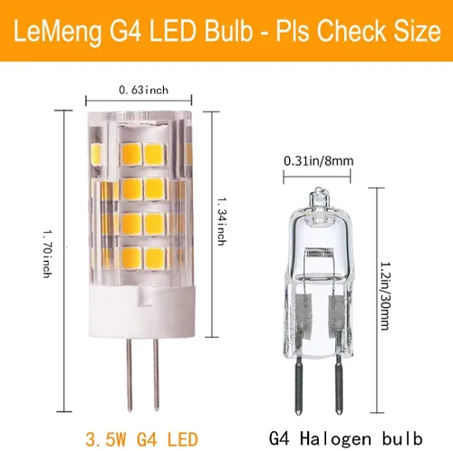 Miniatura 2 de Bombilla LED G4 de 3.5 W 2700 K, blanco cálido, bi-pin T3 JC tipo 12VAC/DC 20-35 W, equivalente a halógeno, no regulable para iluminación de paisaje