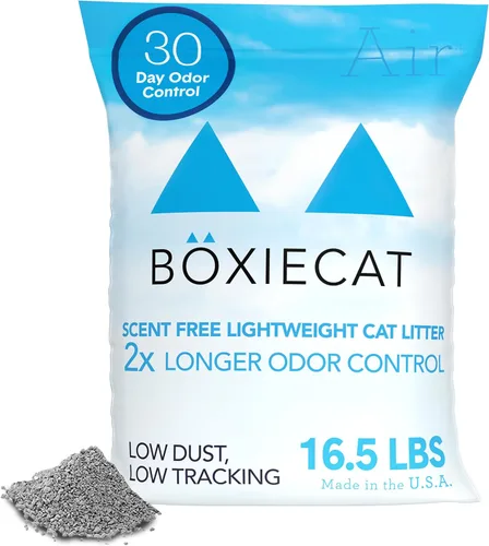 Miniatura 11 de Boxie® - Arena para gatos sin perfume para control de olores natural de 30 días, 6.5 libras, arena ligera a base de plantas para gatos