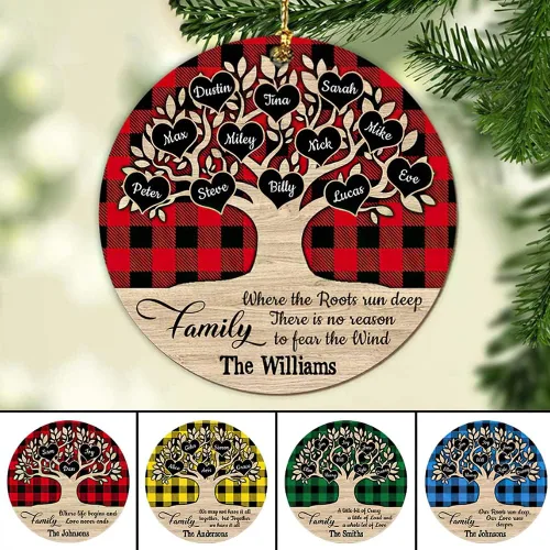 Miniatura 9 de IZI POD - Adorno familiar 2025, recuerdo de Navidad personalizado, decoración de madera o acrílico 2D personalizada para el hogar y el automóvil