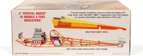 Miniatura 3 de AMT Skill 2 Kit de modelo 1934 Copperhead Motor trasero Doble A combustible Dragster Modelo a escala 1/25