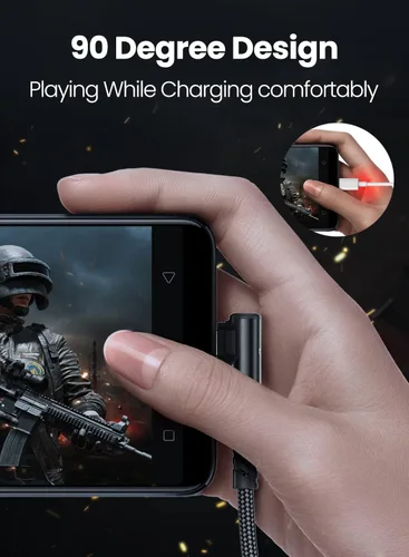 Miniatura 2 de Fasgear Cable USB C a USB C, paquete de 3 cargadores USB 2.0 tipo C de 60 W, carga rápida, trenzado en ángulo recto, compatible con Galaxy S22 S21