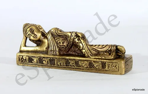 Miniatura 7 de eSplanade Estatua de Buda reclinable para decoración del hogar Escaparate de Buda dormido de latón para sala de estar, meditación, escritorio