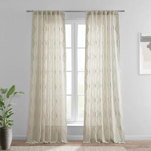 Miniatura 14 de HPD Half Price Drapes SHCH-11729-84 - Cortina transparente de lino con estampado (1 panel), 50 x 84, Avignon Vine