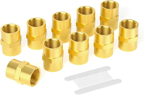 Miniatura 14 de GASHER 5 piezas de tubería de latón, acoplamiento, adaptador reductor, 1/2 "x 3/8" NPT hembra