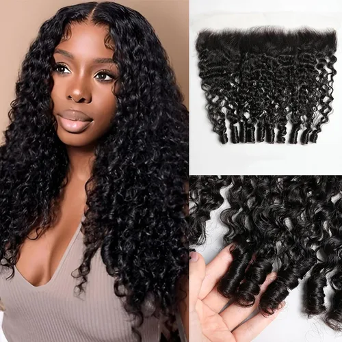 Miniatura 9 de Lemoda - Extensiones de cabello con cuerpo ondulado frontal 13x4, de encaje transparente HD, cierre frontal de encaje de cabello humano brasileño