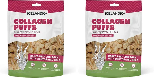 Miniatura 6 de Icelandic+ Colágeno Puffs: Colágeno de carne horneada con médula de cordero 1.3 oz – Golosinas para perros pequeños, picaduras de proteína