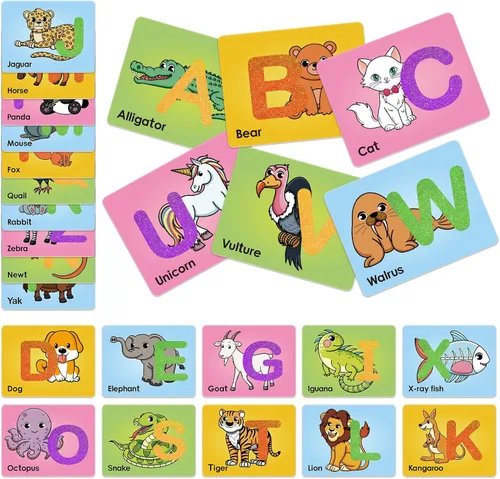 Miniatura 8 de Broytain Tarjetas de letras de papel de lija para niños pequeños de 3 años, juegos de palabras, juguetes de terapia del habla para 3, 4, 5