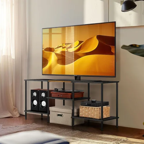 Miniatura 5 de Soporte de TV de 50 pulgadas para sala de estar, centro de entretenimiento negro con almacenamiento para TV de 50 43 40 32 pulgadas, mesa de consola
