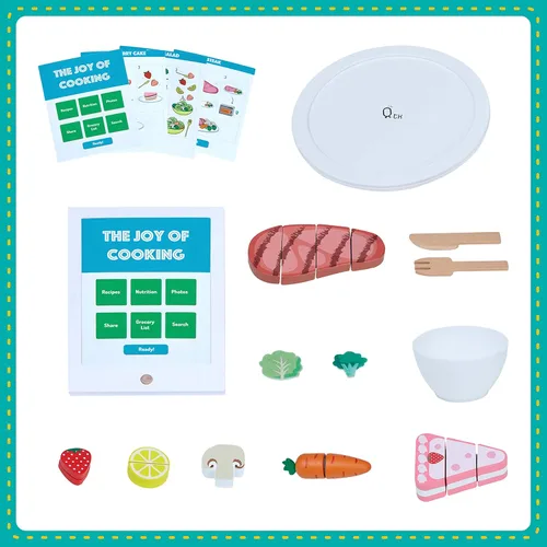 Miniatura 4 de Teamson Kids Little Chef Frankfurt - Juego de recetas de tabletas de cocina de madera