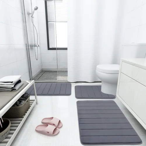 Miniatura 6 de Buganda Tapete de baño de espuma viscoelástica, 47 x 17 pulgadas, ultra suave y antideslizante, absorbente de agua y lavable a máquina, tapete