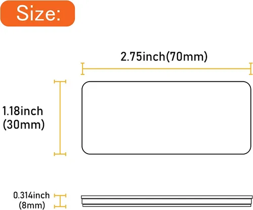 Miniatura 4 de E-Mark DOT 4A CCC 2 piezas de reflector rectangular autoadhesivo adhesivo para remolque, entrada de correo, buzón (ámbar)