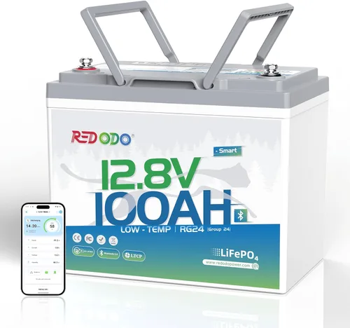 Miniatura 32 de Redodo Paquete de 3 baterías de litio de 12 V 100 Ah Grupo 24, ciclo profundo de 1280 Wh con BMS de 100 A, batería recargable de litio de más