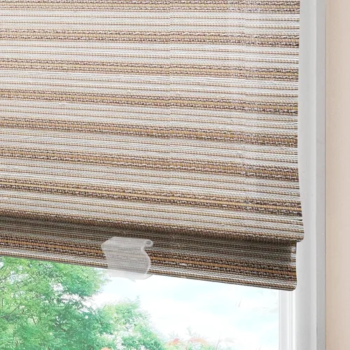 Miniatura 9 de Persianas romanas de bambú inalámbricas, 100% lino natural, diseño 1
