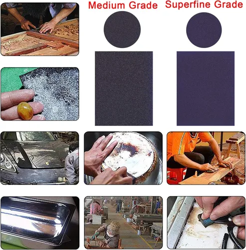 Miniatura 4 de BokWin 16 esponjas de lijado de grano 100/grano 220, kit de esponja de arena lavable y reutilizable