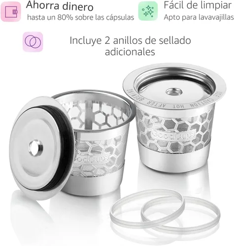 Miniatura 4 de Paquete de 2 cápsulas de café reutilizables de acero inoxidable 304 para Keurig K-Express, K-Elite, K-Duo, K-Mini, Mini Plus, K-Classic, K-Select