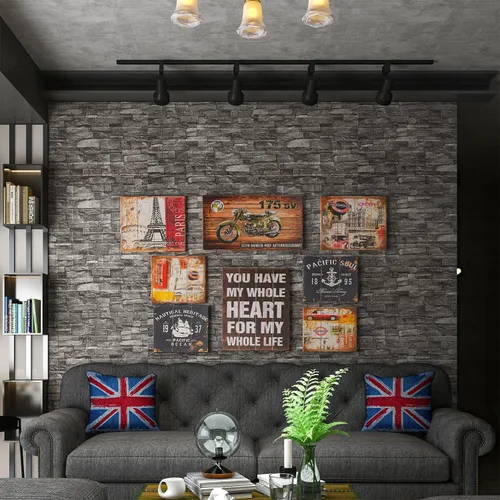Miniatura 2 de Yutianli Paneles de pared anticolisión de 0.276 in de grosor, paquete de 10 unidades de 57 pies cuadrados, color negro, despegar y pegar en 3D