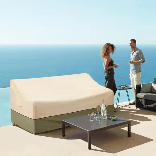 Miniatura 9 de COSFLY Fundas Impermeables para Sofás de Patio de Muebles de Exterior, Fundas para Sofás de Dos Plazas Exteriores que se Adaptan hasta 54A x 38P x