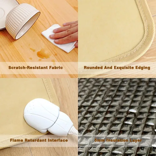 Miniatura 6 de Calentador eléctrico de piso, alfombra térmica, impermeable con infrarrojos, alfombra con temperatura ajustable y temporizador (19.7 x 78.7 in)