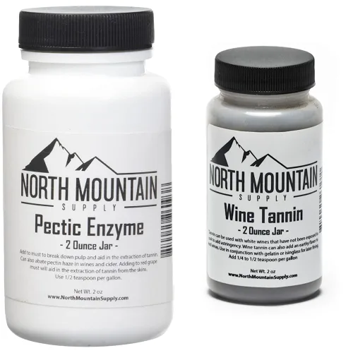 North Mountain Supply Pectic Enzyme - Tarro de 2 onzas y WT-2oz Wine Tannin - Tarro de 2 onzas