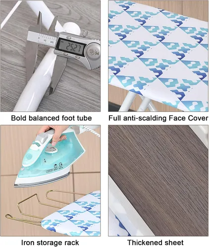 Miniatura 4 de Tabla de planchar plegable de tamaño completo, plegable para el hogar y tabla de planchar extendida en el exterior con cubierta resistente al calor