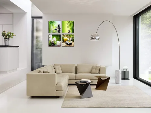 Miniatura 3 de NAN Wind Moderno lienzo Zen Giclée de 4 paneles, arte de pared de spa, tratamiento de masaje en lienzo, arte de pared para decoración de oficina