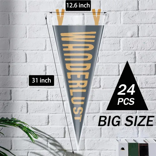 Miniatura 4 de Taiyin 24 fundas protectoras suaves para banderines para exhibición, marco de banderín para exhibición de 12 x 30 pulgadas, marco de carga superior