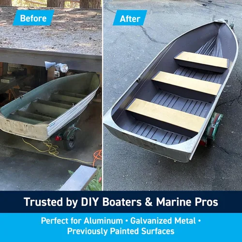 Miniatura 3 de TotalBoat Pintura de aluminio para lanchas, barcos bajos, botes, botes anfibios, barcos Jon y pontones (Verde Ejército, Quart)