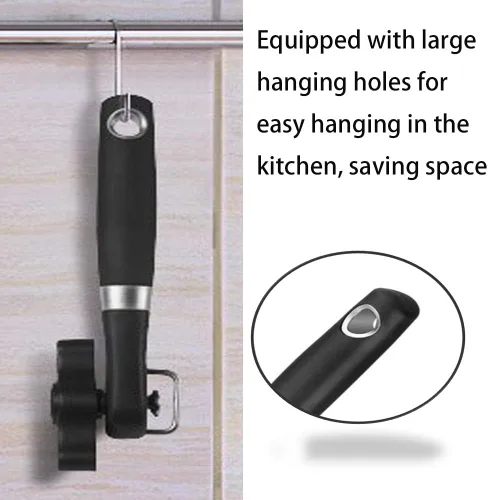 Miniatura 7 de Abrelatas manual con borde liso Abrebotellas de acero, herramienta de cocina con agarre antideslizante