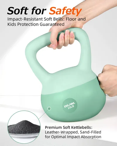 Miniatura 2 de Soft Kettlebell, Safe Strength Training Kettle bell, Cushioned Impact-Resistant Base and Anti-Slip Grip Weight, Kettlebells Set for Home Workouts