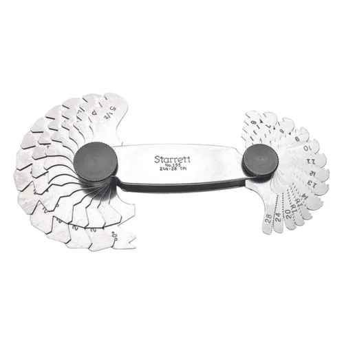 Miniatura 7 de Starrett Medidor de paso de tornillo de acero con dispositivo de bloqueo, ideal para trabajos de construcción y mejoras del hogar, rango