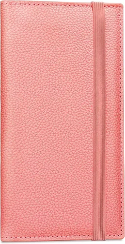 Miniatura 55 de Yarnic Funda para chequera personal, soporte para chequera con soporte para bolígrafo y divisor de plástico transparente integrado para cheques Rosa
